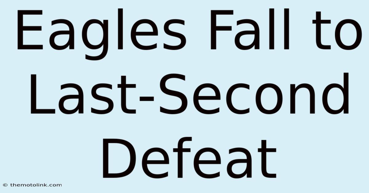 Eagles Fall To Last-Second Defeat