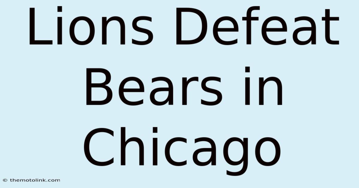 Lions Defeat Bears In Chicago