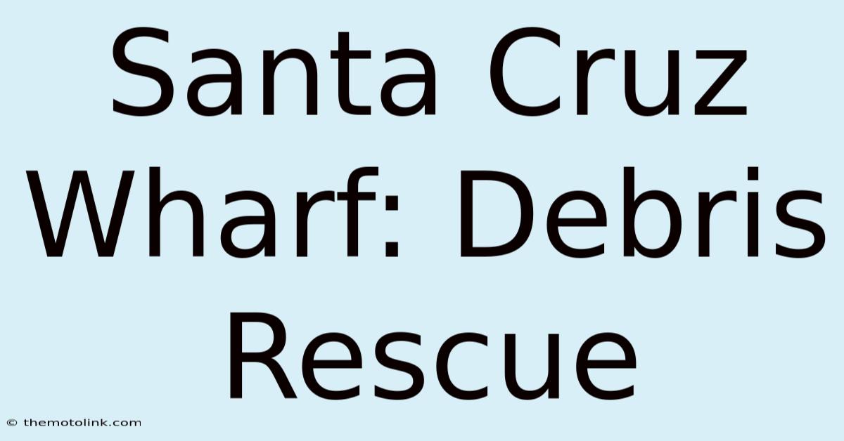 Santa Cruz Wharf: Debris Rescue