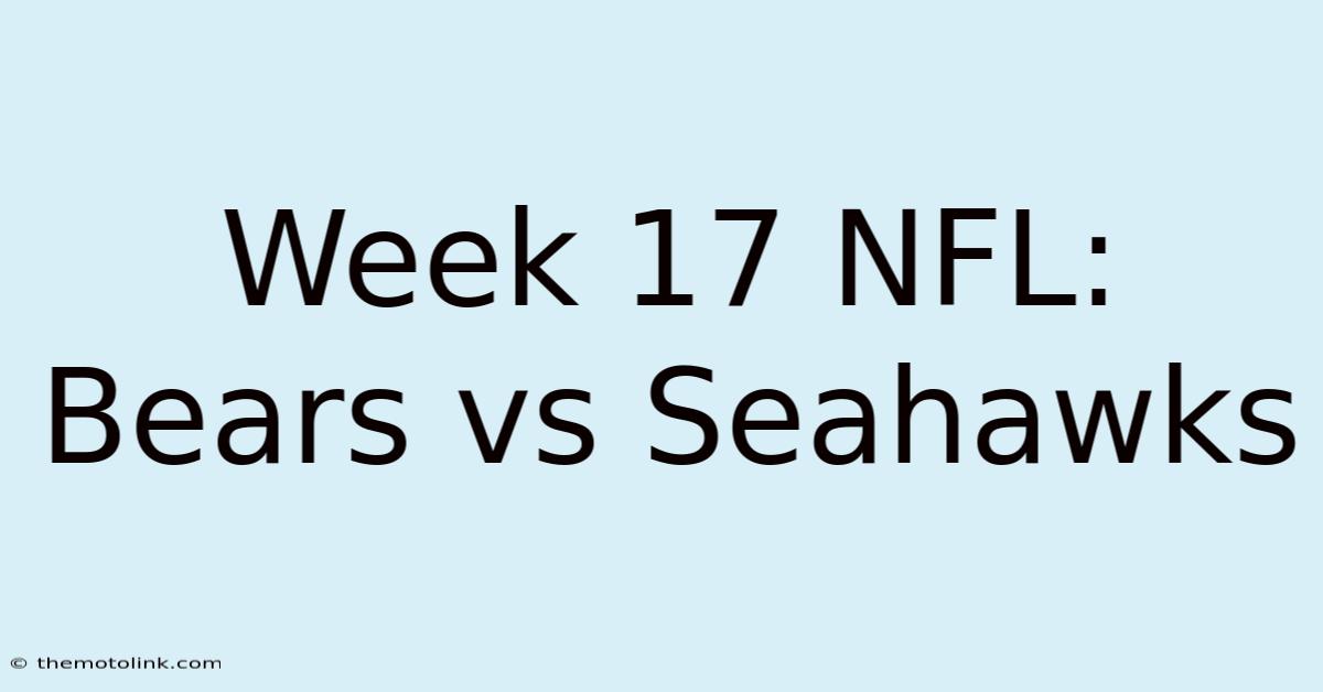 Week 17 NFL: Bears Vs Seahawks